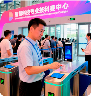 集成人脸+证件+票码三合一验证的检票板