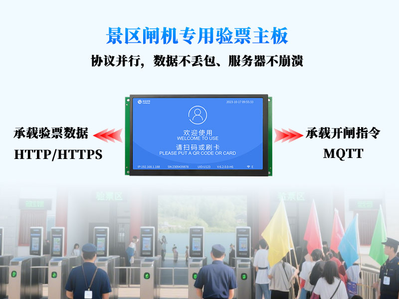 景区验票主板双协议并行 数据不丢包 服务器不崩溃