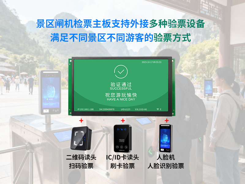 景区闸机检票主板外接多种检票方设备 多种验票方式
